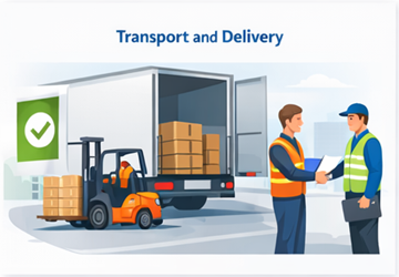 Kargo yükleme, taşıma ve başarılı teslimat onayı